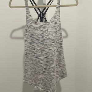Lululemon Athletica Black and Gray Asymmetrical Sleeveless Tank Top